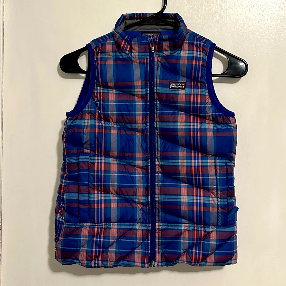 Kids Plaid Patagonia Vest Size Small (8)